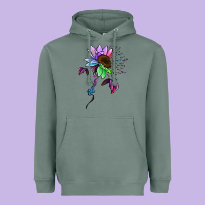 Be Kind Autism Semicolon Heavyweight Hoodie Designed By Jasminsmagicworld