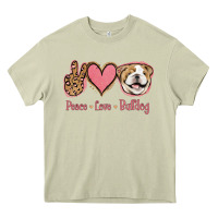 Mossy Peace Love Bulldog Heavy Core Tee - Jasminsmagicworld