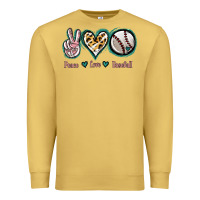 Antique Gold Peace Love Baseball Premium Sweatshirt - Jasminsmagicworld