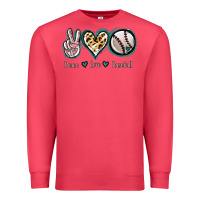 Cardinal Peace Love Baseball Premium Sweatshirt - Jasminsmagicworld