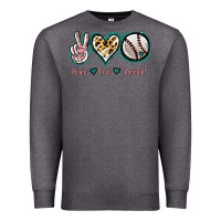 Charcoal Heather Peace Love Baseball Premium Sweatshirt - Jasminsmagicworld