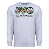 Heather Grey Peace Love Baseball Premium Sweatshirt - Jasminsmagicworld