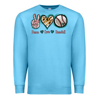 Ocean Blue Peace Love Baseball Premium Sweatshirt - Jasminsmagicworld