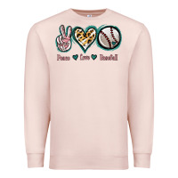 Pale Pink Peace Love Baseball Premium Sweatshirt - Jasminsmagicworld