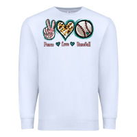White Peace Love Baseball Premium Sweatshirt - Jasminsmagicworld