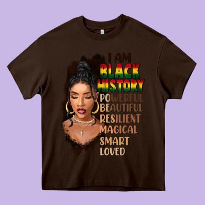 I Am Black History Black Girl Heavy Core Tee Designed By Fadigitalartstudio