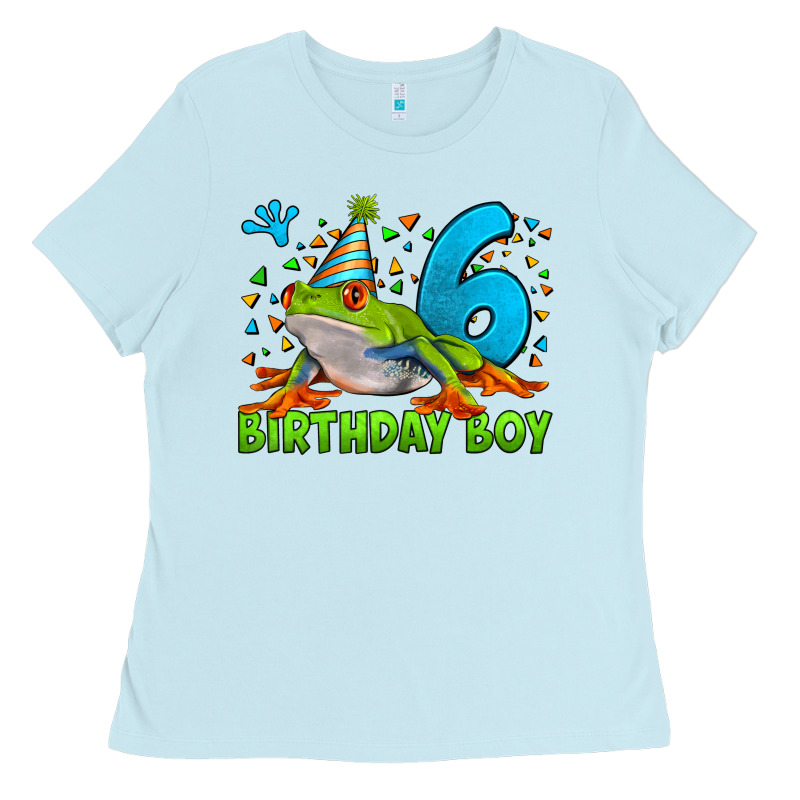 Birthday Boy Frog Age 6 Ladies Tee by LillyAllenDesigns | Teevron