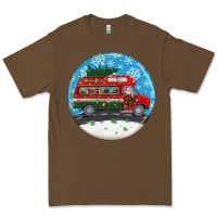 Cacao santa claus with retro van  christmas ornament Premium Tee - BundleAndBundleShop