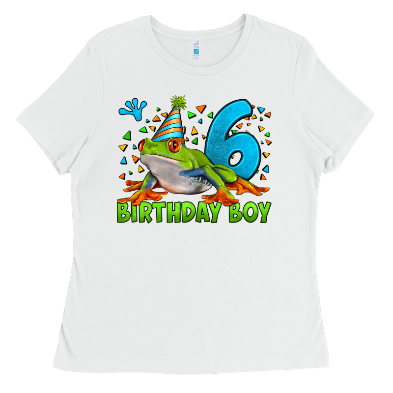 Birthday Boy Frog Age 6 Ladies Tee by LillyAllenDesigns | Teevron