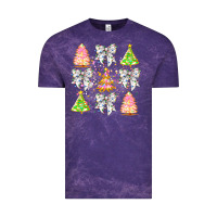 Cloud Purple Christmas Trees And Bow Vintage Tee - CowhideDigitalArt