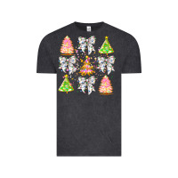 Vintage Black Christmas Trees And Bow Vintage Tee - CowhideDigitalArt
