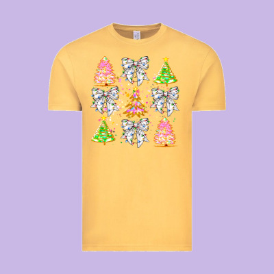 Christmas Trees And Bow Vintage Tee Designed By Cowhidedigitalart