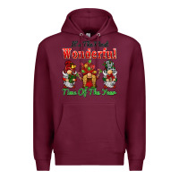 Burgundy it's the most wonderful time of the year Premium Hoodie - BarkalooDesign
