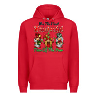 Red it's the most wonderful time of the year Premium Hoodie - BarkalooDesign