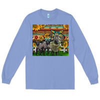 Colony Blue Western Cute Hampshire Sheep Family Long Sleeve Tee - LillyAllenDesigns