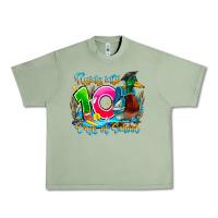 Oil Green name flying into 100 days of school Urban Heavy Tee - CowhideDigitalArt