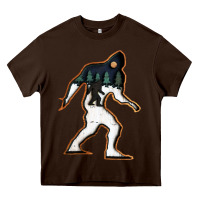 Chocolate Brown bigfoot wood layered christmas Heavy Core Tee - DesigneFamous