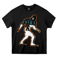 Black bigfoot wood layered christmas Heavy Core Tee - DesigneFamous