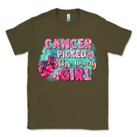 Army Green Cancer picked the wrong girl Breast Cancer Classic Tee - FaDigitalArtStudio