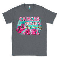 Charcoal Heather Cancer picked the wrong girl Breast Cancer Classic Tee - FaDigitalArtStudio