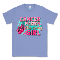 Colony Blue Cancer picked the wrong girl Breast Cancer Classic Tee - FaDigitalArtStudio