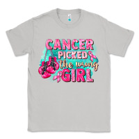 Moon Dust Cancer picked the wrong girl Breast Cancer Classic Tee - FaDigitalArtStudio