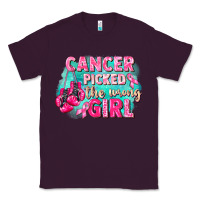 Plum Cancer picked the wrong girl Breast Cancer Classic Tee - FaDigitalArtStudio