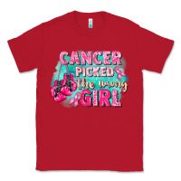 Red Cancer picked the wrong girl Breast Cancer Classic Tee - FaDigitalArtStudio