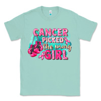 Seafoam Cancer picked the wrong girl Breast Cancer Classic Tee - FaDigitalArtStudio