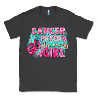 Smoke Cancer picked the wrong girl Breast Cancer Classic Tee - FaDigitalArtStudio