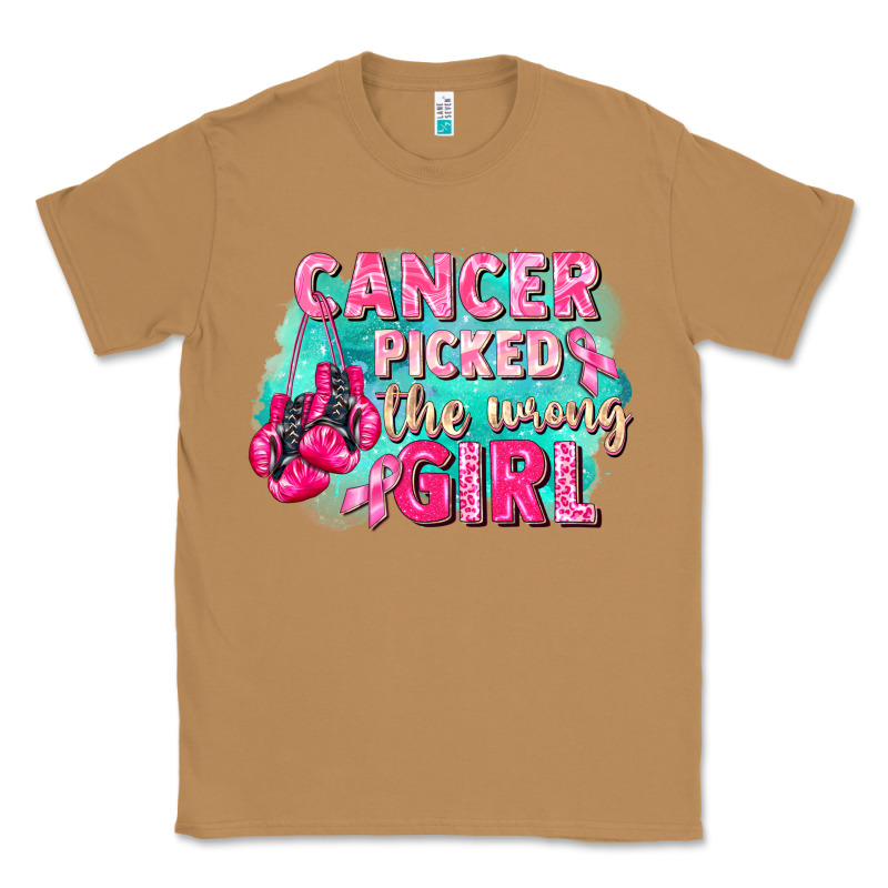 Cancer Picked The Wrong Girl Breast Cancer Classic Tee by FaDigitalArtStudio | Teevron