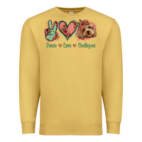 Antique Gold Peace Love Cockapoo Premium Sweatshirt - Jasminsmagicworld