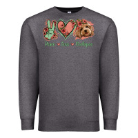 Charcoal Heather Peace Love Cockapoo Premium Sweatshirt - Jasminsmagicworld