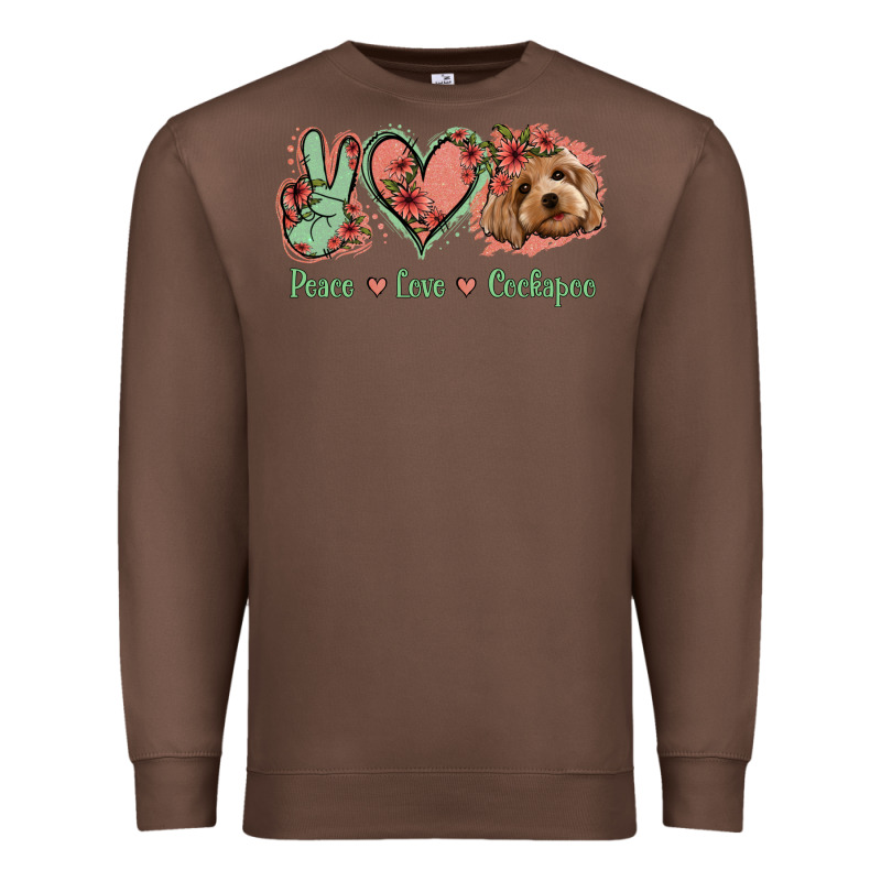 Peace Love Cockapoo Premium Sweatshirt by Jasminsmagicworld | Teevron