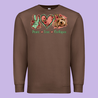 Peace Love Cockapoo Premium Sweatshirt Designed By Jasminsmagicworld