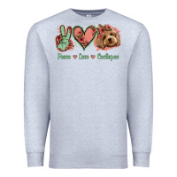 Heather Grey Peace Love Cockapoo Premium Sweatshirt - Jasminsmagicworld