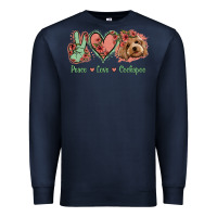 Navy Peace Love Cockapoo Premium Sweatshirt - Jasminsmagicworld