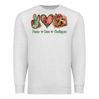 Oatmeal Heather Peace Love Cockapoo Premium Sweatshirt - Jasminsmagicworld