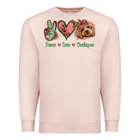 Pale Pink Peace Love Cockapoo Premium Sweatshirt - Jasminsmagicworld