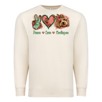 Sandshell Peace Love Cockapoo Premium Sweatshirt - Jasminsmagicworld
