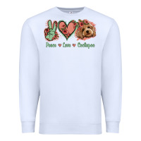 White Peace Love Cockapoo Premium Sweatshirt - Jasminsmagicworld