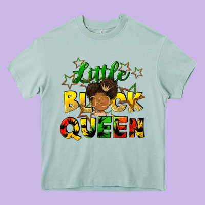 Little Black Queen Heavy Core Tee Designed By Fadigitalartstudio