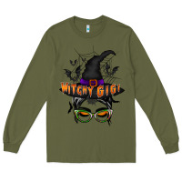 Army Green witchy gigi Long Sleeve Tee - RacoonDesign