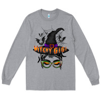 Heather Grey witchy gigi Long Sleeve Tee - RacoonDesign