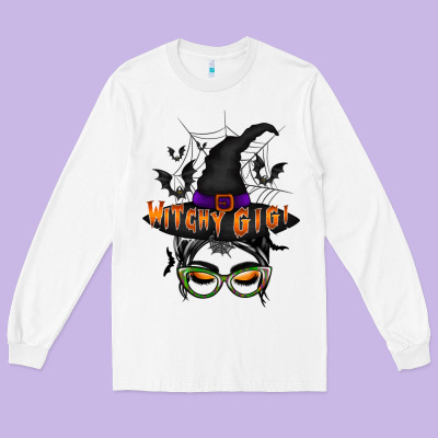 Witchy Gigi Long Sleeve Tee Designed By Racoondesign