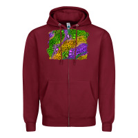Burgundy mardi gras leopard gemstone background Zipper Hoodie - RanaPortraitStore