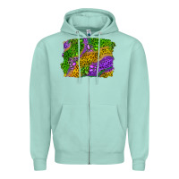 Seafoam mardi gras leopard gemstone background Zipper Hoodie - RanaPortraitStore