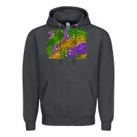 Smoke mardi gras leopard gemstone background Zipper Hoodie - RanaPortraitStore