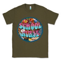 Army Green western groovy school nurse Classic Tee - BarkalooDesign
