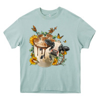 Arona Black And White Cow Coffee cup Heavy Core Tee - FaDigitalArtStudio